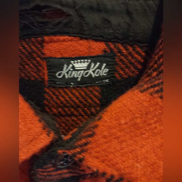 King Kole - Vintage Red/Black Wool Button Up - Small - Picture 2 of 2